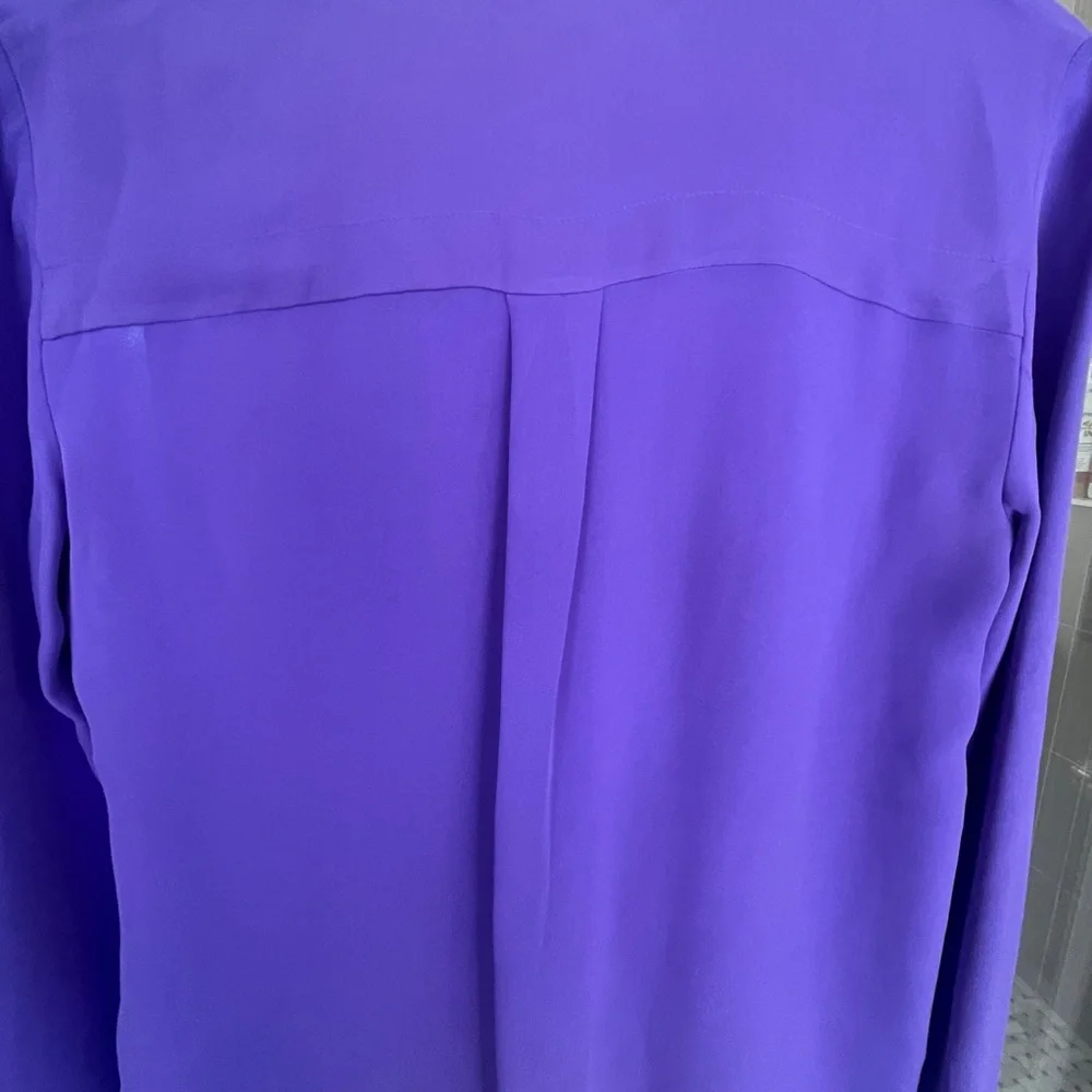 Theory Vibrant Purple Silk Top - Picture 5 of 5
